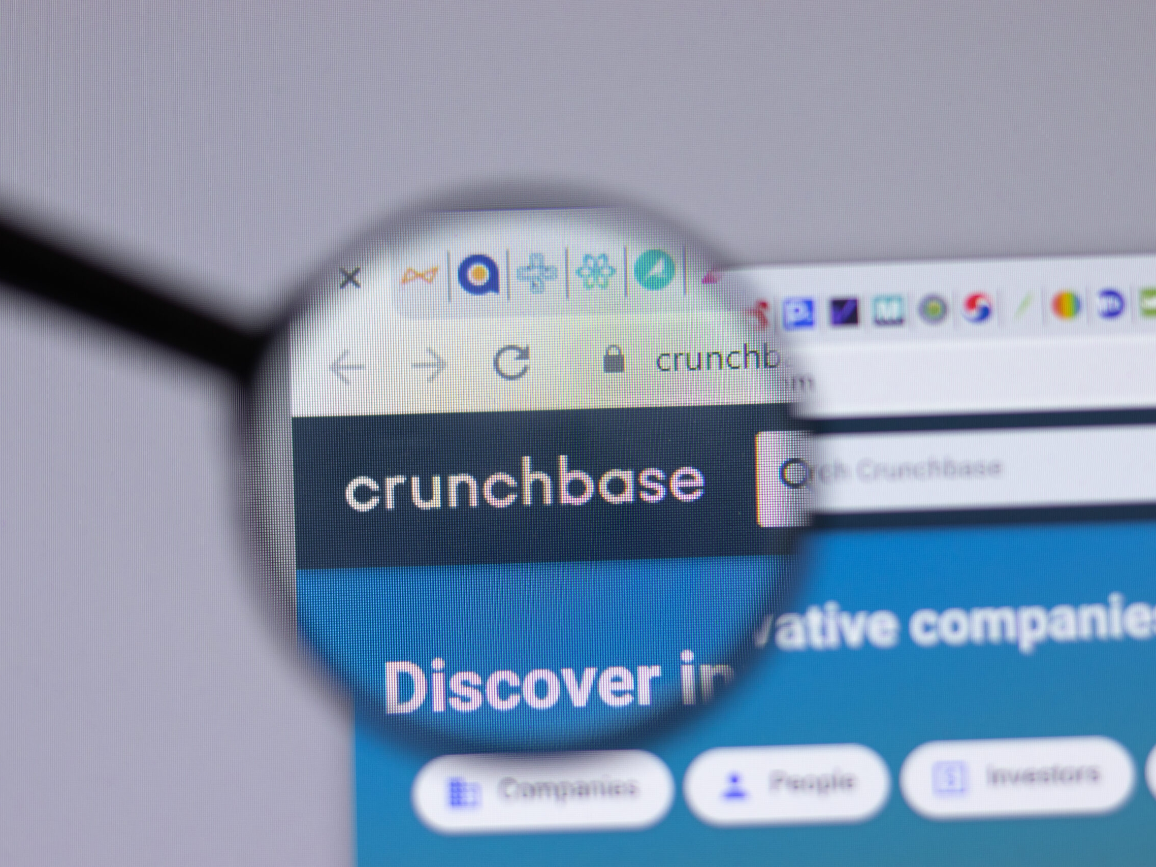Crunchbase company logo icon on website, Illustrative Editorial
