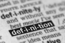 ORM and outsourcing relationship management software illustration: definition Word Text of a dictionary page