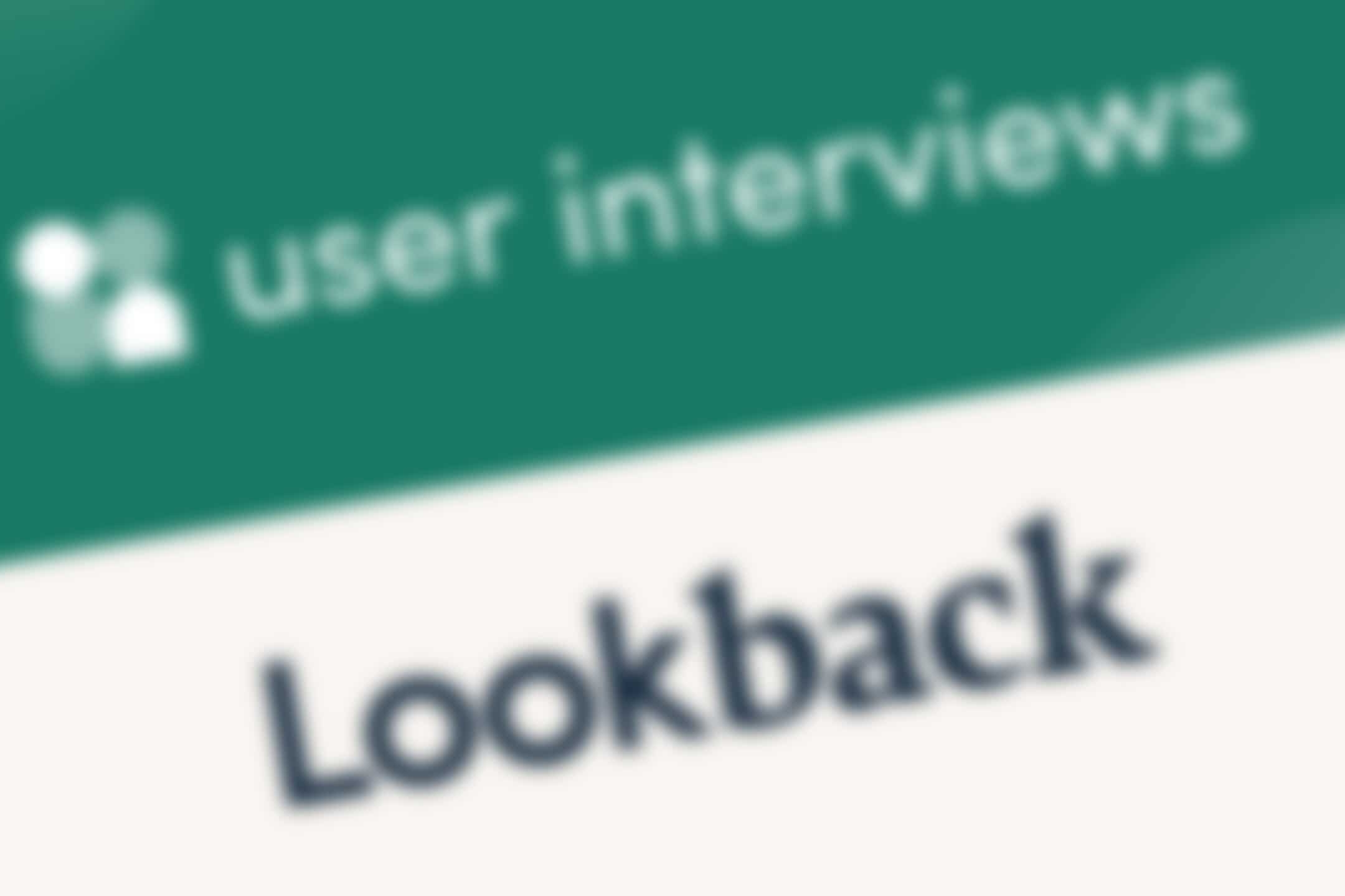 User Interviews and LoopBack.io logs inclined and blurred