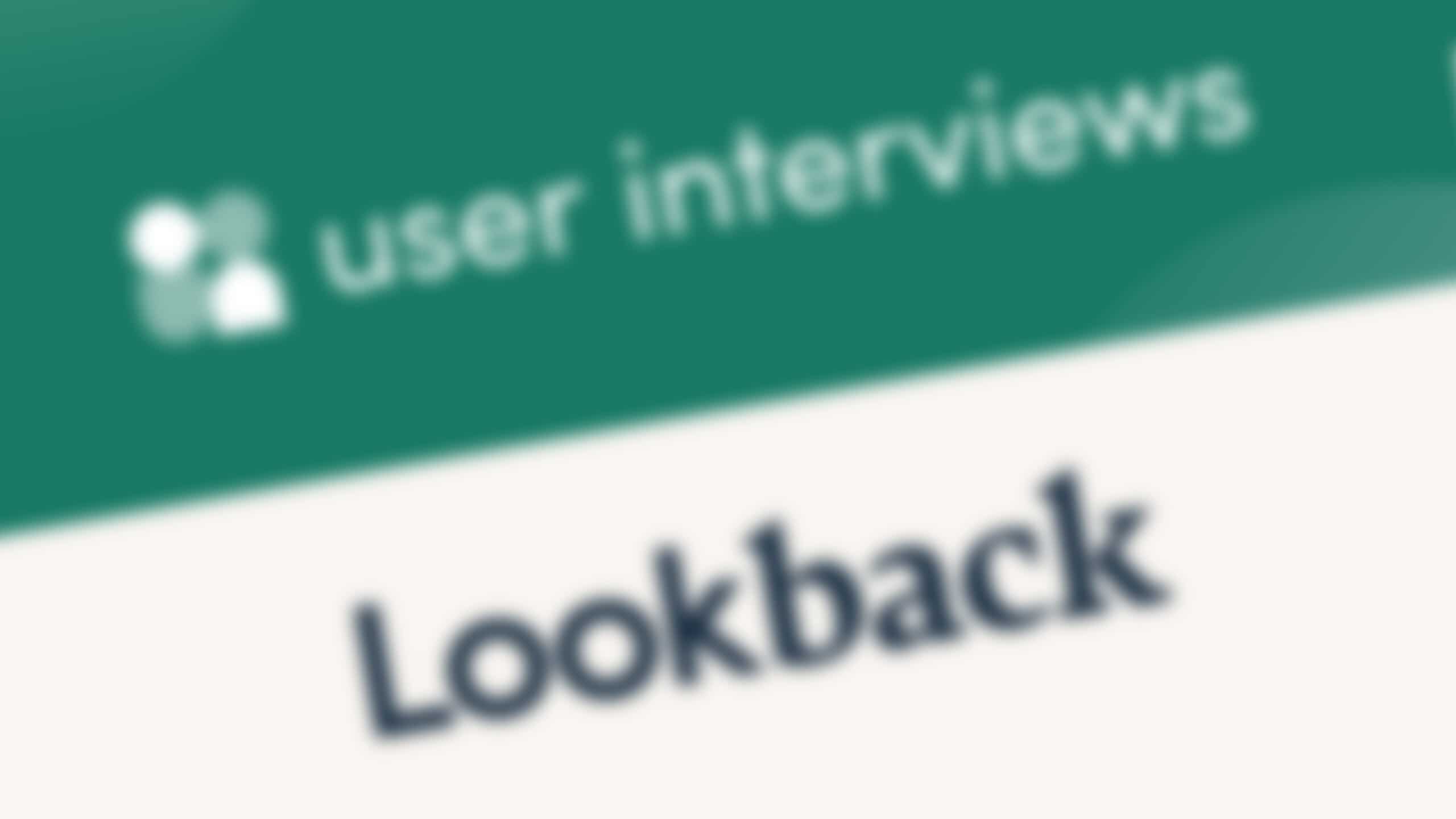 User Interviews and LoopBack.io logs inclined and blurred